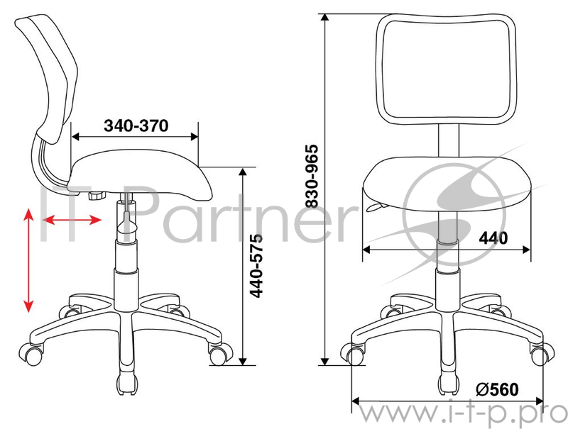 Кресло Бюрократ CH-295/15-21 спинка сетка черный сиденье черный 15-21