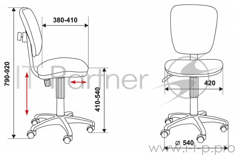 Кресло Бюрократ CH-204NX/26-291 оранжевый 26-29-1