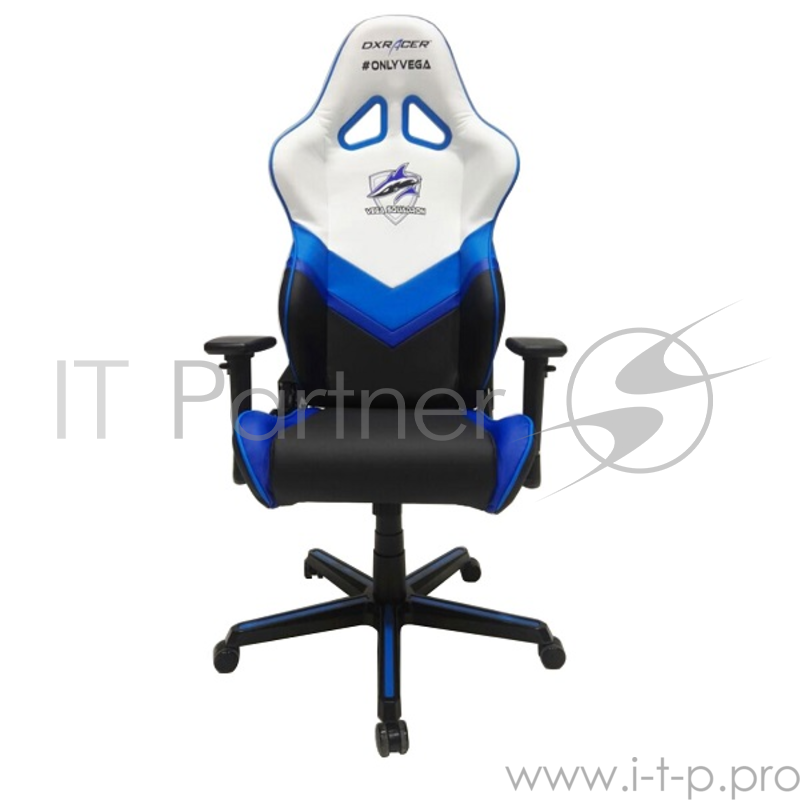 Компьютерное кресло игровое Racing series OH/RZ32/WNB цвет черно-белый с синими вставками нагрузка 1