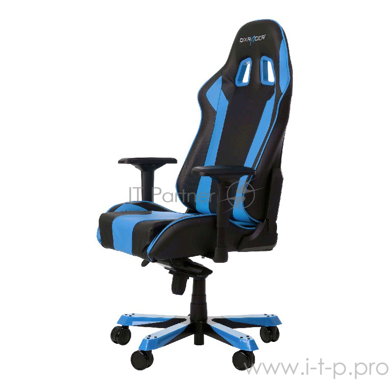 Игровое кресло DXRacer King чёрно-синее (OH/KS06/NB, экокожа, регулируемый угол наклона)