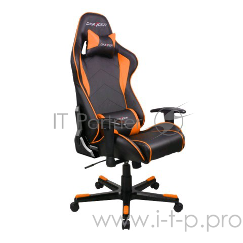 Игровое кресло DXRacer Formula чёрно-оранжевое (OH/FE08/NO, экокожа, регулируемый угол наклона)