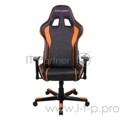 Игровое кресло DXRacer Formula чёрно-оранжевое (OH/FE08/NO, экокожа, регулируемый угол наклона)