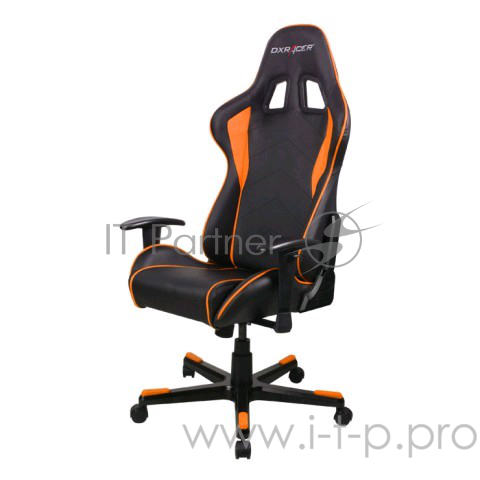 Игровое кресло DXRacer Formula чёрно-оранжевое (OH/FE08/NO, экокожа, регулируемый угол наклона)