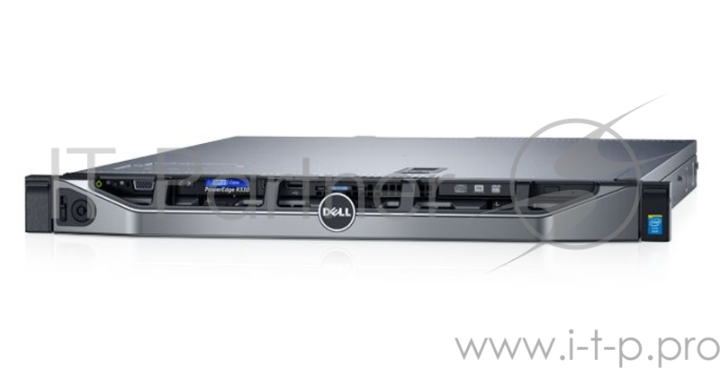 Сервер Dell PowerEdge R330 E3-1280v6, 16GB UDIMM, no HDD(up to 4x3.5), H330 (RAID 0-50), DVDRW, 2x1G