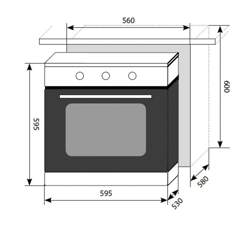 Духовой шкаф Электрический Lex EDM 070 IX стекло черное/нержавеющая сталь
