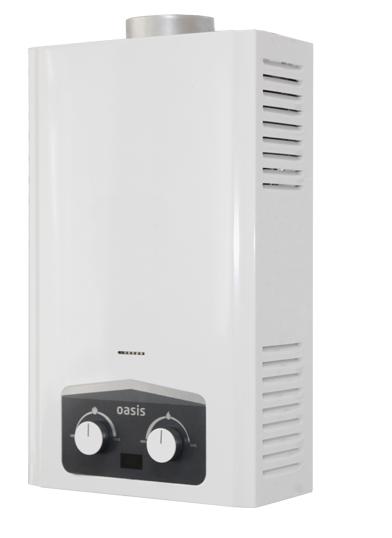 Водонагреватель газовый Oasis Modern 24M 24 кВт. 12 л/мин. проточный, белый