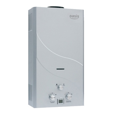 Водонагреватель Oasis OR-20S 20 кВт. 10 л/мин. газовый проточный, серебро