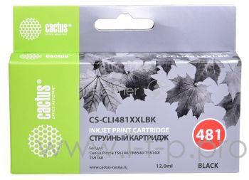 Картридж струйный Cactus CS-CLI481XXLBK черный (12мл) для Canon Pixma TR7540/TR8540/TS6140/TS8140