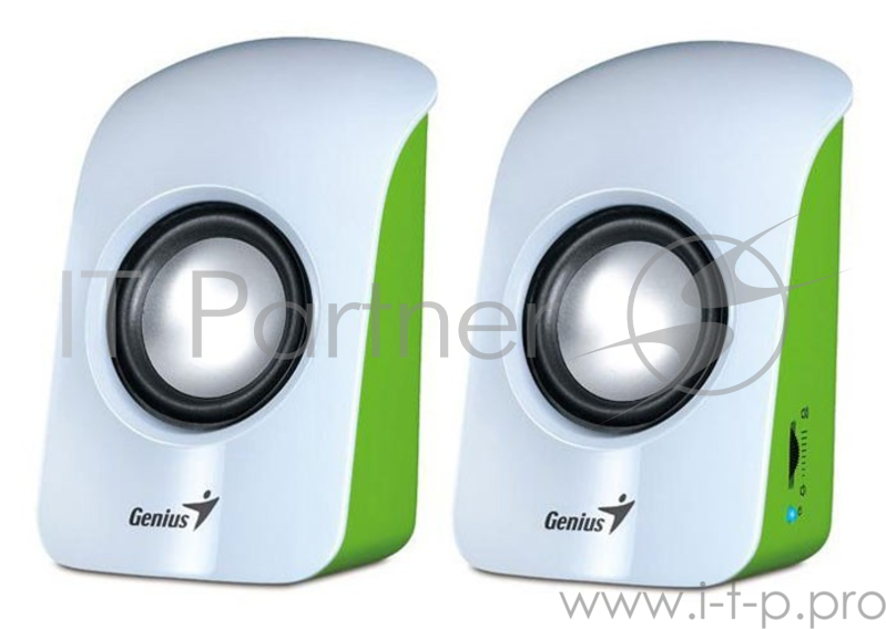 Акустическая система стерео Genius SP-U115, 1.5Вт, портативная, бело-зеленый