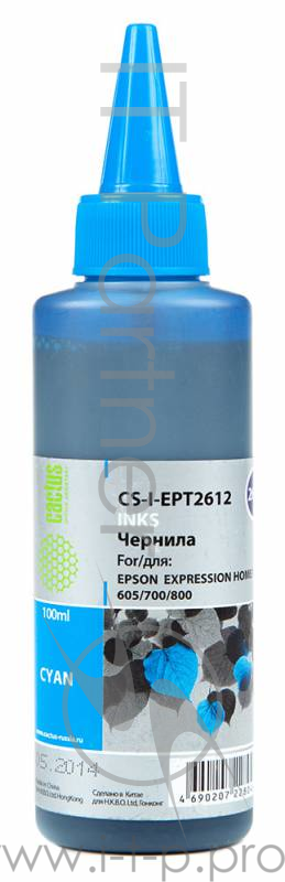 Чернила Cactus CS-I-EPT2612 голубой 100мл для Epson ExpHo XP600/605/700/800