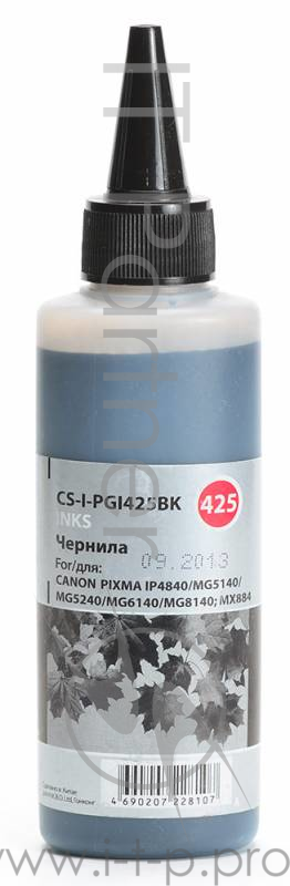 Чернила Cactus CS-I-PGI425BK черный (100мл) Canon PIXMA iP4840 MG5140/5240/6140/8140