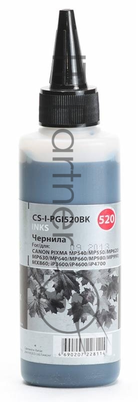 Чернила Cactus CS-I-PGI520BK черный 100мл для Canon Pixma MP540/MP550/MP620/MP630/MP640