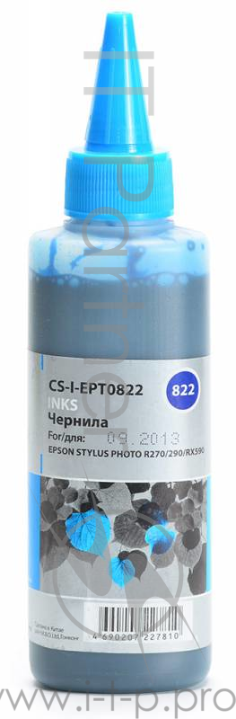 Чернила Cactus CS-I-EPT0822 голубой 100мл для Epson StPh R270/290/RX590
