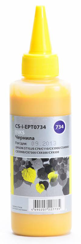 Чернила Cactus CS-I-EPT0734 желтый 100мл для Epson St С79/C110/СХ3900/CX4900/CX5900