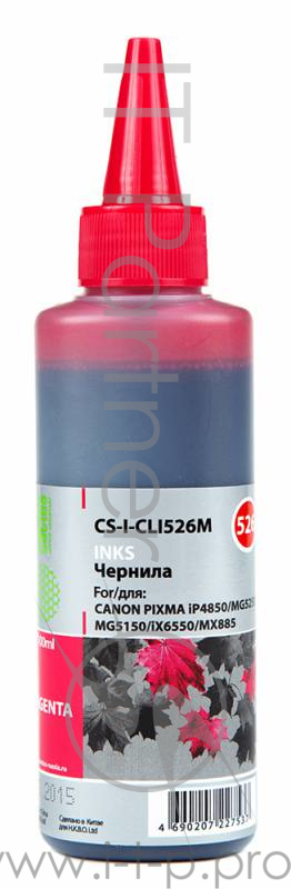 Чернила Cactus CS-I-CLI526M пурпурный 100мл для Canon Pixma iP4850/MG5250/MG5150/iX6550