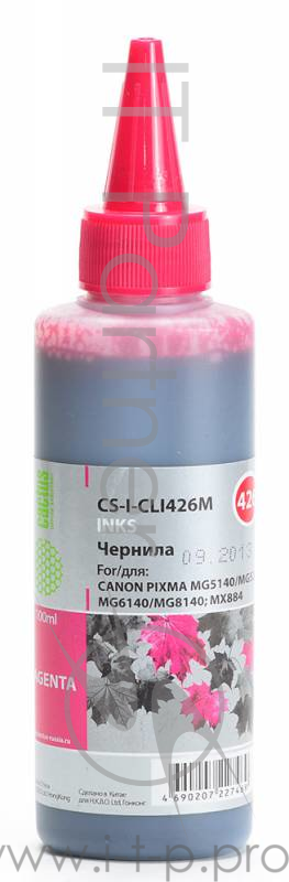Чернила Cactus CS-I-CLI426M пурпурный 100мл для Canon Pixma MG5140/5240/6140/8140/MX884