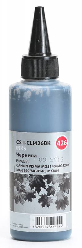 Чернила Cactus CS-I-CLI426BK черный 100мл для Canon Pixma MG5140/5240/6140/8140/MX884