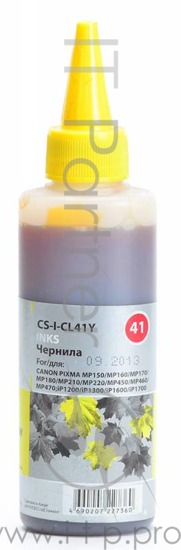 Чернила Cactus CS-I-CL41Y желтый (100мл) Canon PIXMA MP150/MP160/MP170/MP180/MP210/