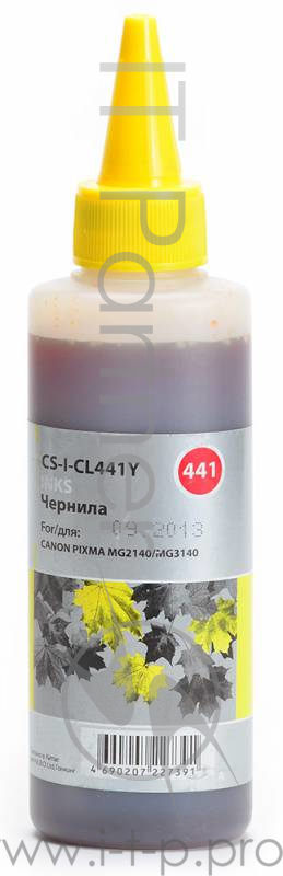 Чернила Cactus CS-I-CL441Y желтый 100мл для Canon Pixma MG2140/MG3140