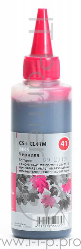Чернила Cactus CS-I-CL41M пурпурный (100мл) Canon PIXMA MP150/MP160/MP170/MP180/MP210