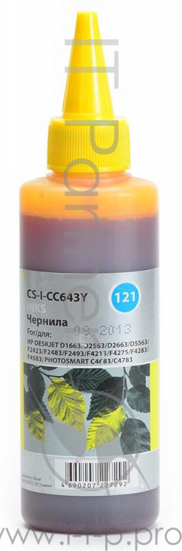 Чернила Cactus CS-I-CC643Y желтый 100мл для HP DJ D1663/D2563/D2663/D5563/PS C4683/C4783