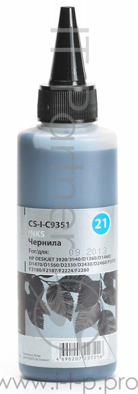 Чернила Cactus CS-I-C9351 черный (100мл) HP DeskJet 3920/3940/D1360/D1460/D1470/D1
