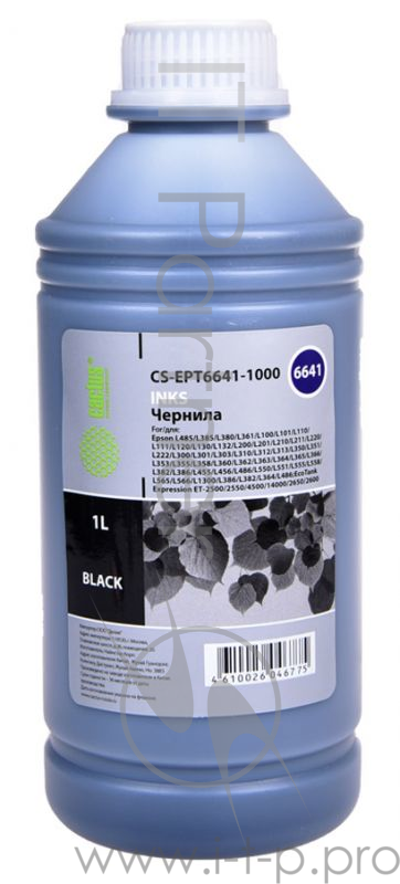 Чернила Cactus CS-EPT6641-1000 черный 1000мл для Epson L100/L110/L120/L132/L200/L210/