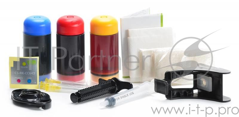 Заправочный набор Cactus CS-RK-CC643 многоцветный 90мл для HP DJ D1663/D2563/PS C4683/C4783