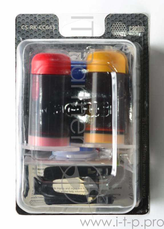 Заправочный набор Cactus CS-RK-CC643 многоцветный 90мл для HP DJ D1663/D2563/PS C4683/C4783