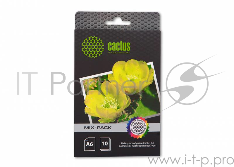 Фотобумага Cactus CS-MIXPACKА6 A6/21л./белый различная фактура для струйной печати