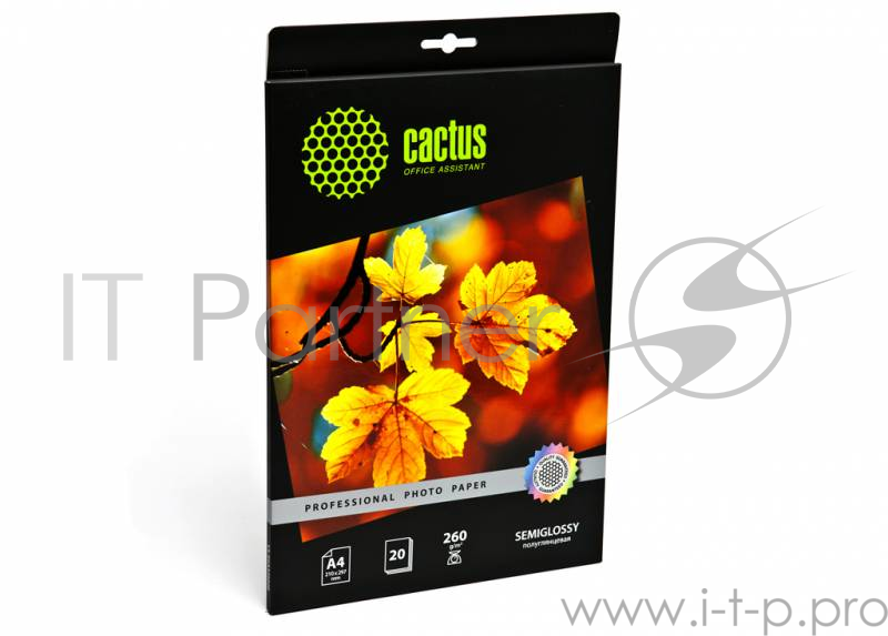 Фотобумага Cactus Prof CS-SGA426020 A4/260г/м2/20л./белый полуглянцевое для струйной печати