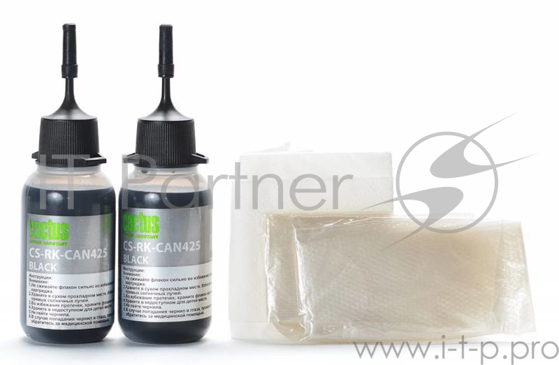 Заправка для ПЗК Cactus CS-RK-CAN425 черный 2x30мл для Canon Pixma iP4840