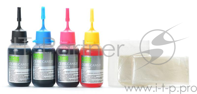 Заправка для ПЗК Cactus CS-RK-CAN521 многоцветный 4x30мл для Canon Pixma MP540/MP550/MP620/MP630/MP6
