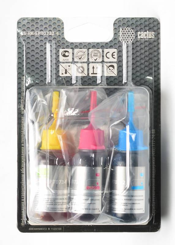 Заправка для ПЗК Cactus CS-RK-EPT0732-4 многоцветный 3x30мл для Epson St С79