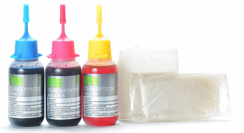 Заправка для ПЗК Cactus CS-RK-EPT0732-4 многоцветный 3x30мл для Epson St С79