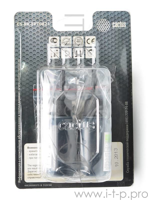 Заправка для ПЗК Cactus CS-RK-EPT0821 черный 60мл для Epson Ph R270/290/RX590