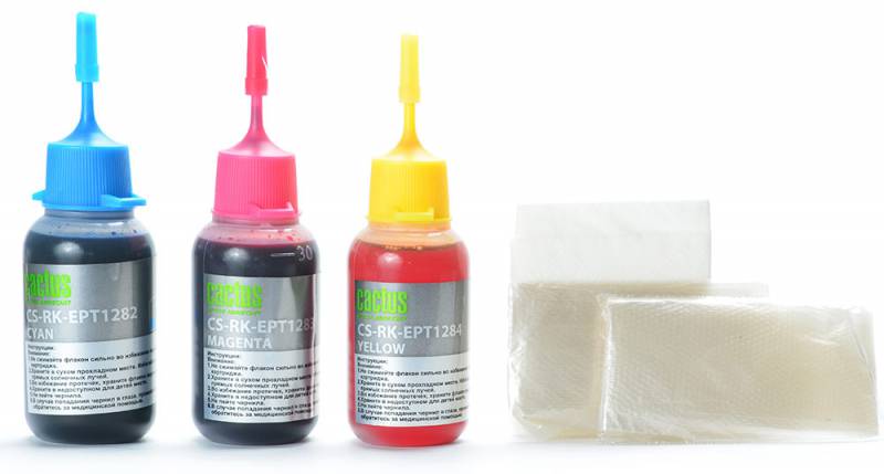 Заправка для ПЗК Cactus CS-RK-EPT1282-4 многоцветный 3x30мл для Epson St S22