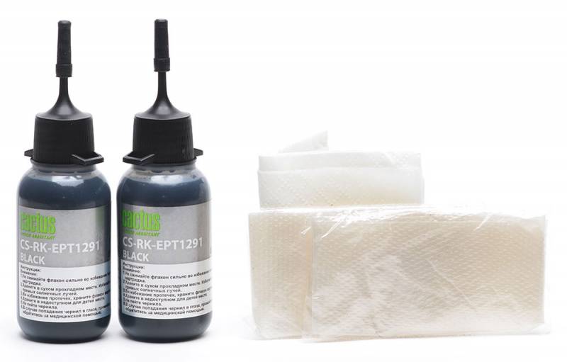 Заправка для ПЗК Cactus CS-RK-EPT1291 черный 2x30мл для Epson St B42