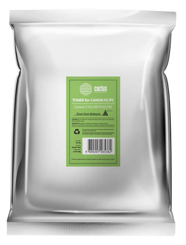 Тонер Cactus CS-TCN-10kg черный пакет 10000гр. для копира Canon 210/230/310/330
