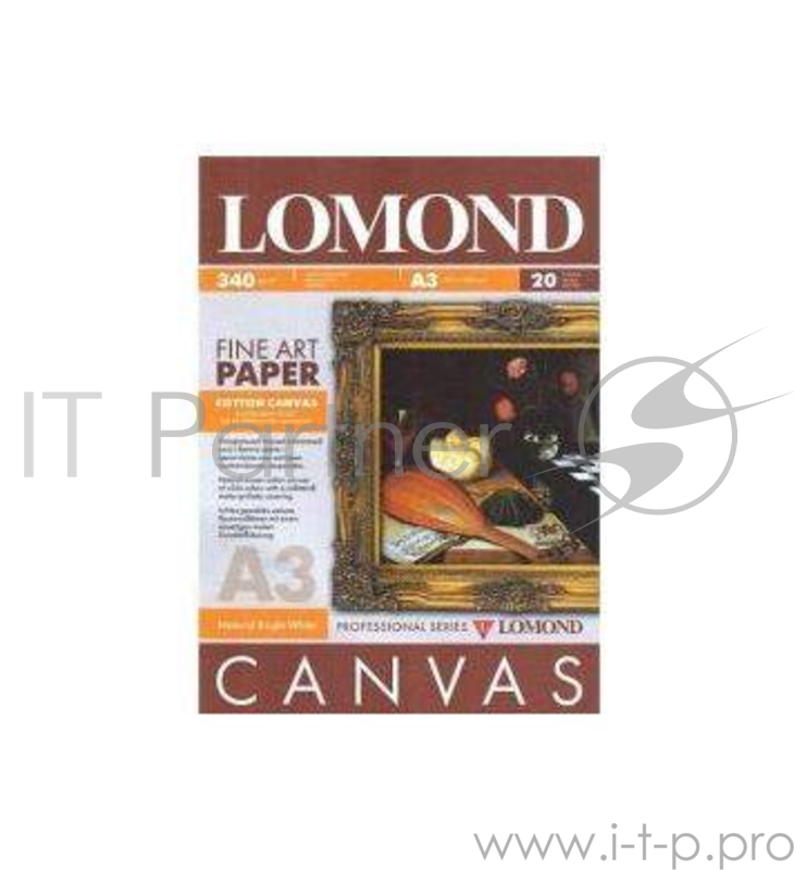 Холст LOMOND Натуральный Хлопковый Ярко-Белый, A3/20л