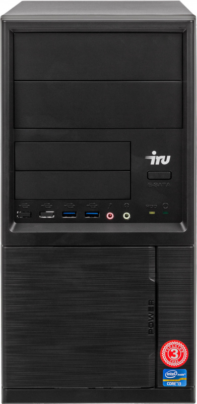 ПК IRU Office 315 MT i5 8400 (2.8)/8Gb/1Tb 7.2k/UHDG 630/Windows 10 Professional 64/GbitEth/500W/чер