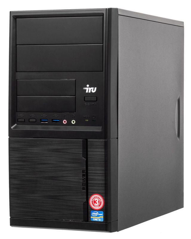 ПК IRU Office 313 MT i3 7100 (3.9)/8Gb/1Tb 7.2k/HDG630/Windows 10 Professional 64/GbitEth/400W/черны