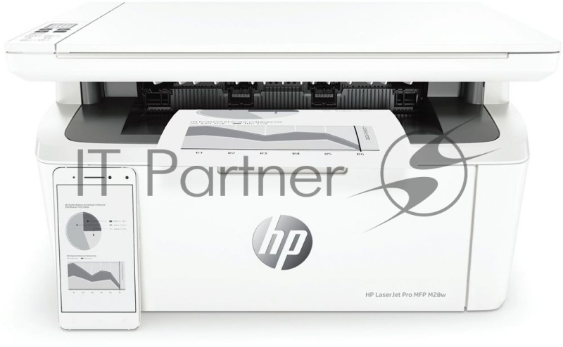 МФУ HP LaserJet Pro MFP M28w A4, лазерный, принтер + сканер + копир, ЖК, белый (USB2.0, WiFi)