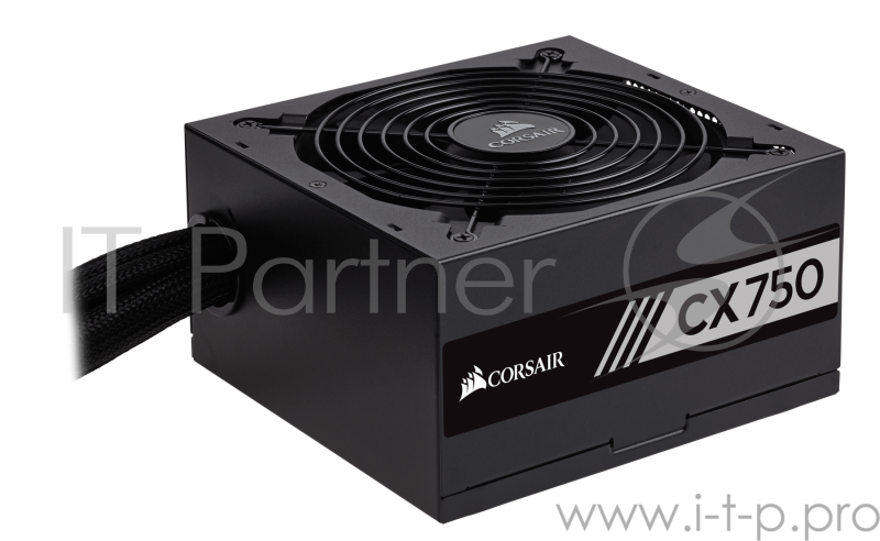 Блок питания 750Вт Corsair CX750 CP-9020123-EU ATX12V V2.3 (20/24+4/8+6/8pin, вентилятор d140мм) + кабель питания EURO (1.5м)