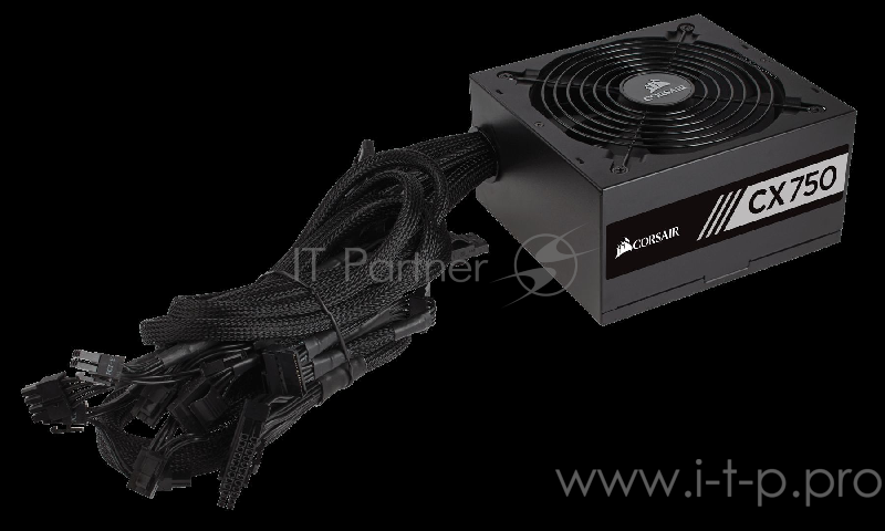 Блок питания 750Вт Corsair CX750 CP-9020123-EU ATX12V V2.3 (20/24+4/8+6/8pin, вентилятор d140мм) + кабель питания EURO (1.5м)