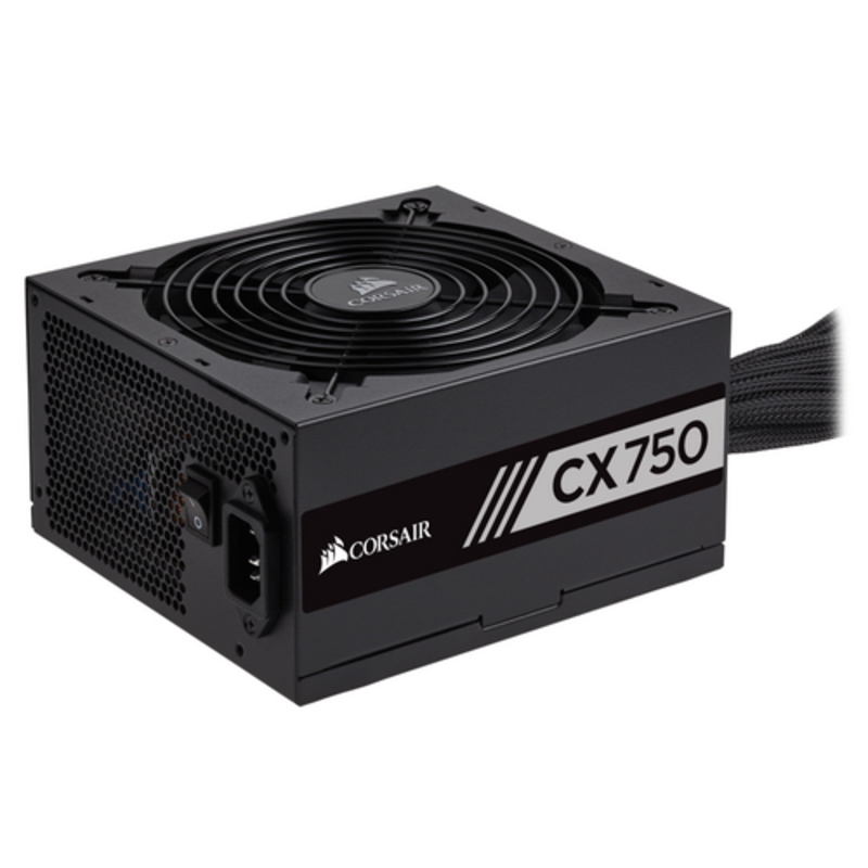Блок питания 750Вт Corsair CX750 CP-9020123-EU ATX12V V2.3 (20/24+4/8+6/8pin, вентилятор d140мм) + кабель питания EURO (1.5м)