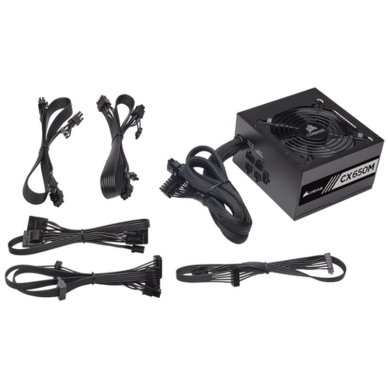 Блок питания 650Вт Corsair CX650M CP-9020103-EU ATX12V V2.4 (20/24+4/8+6/8pin, вентилятор d120мм) + кабель питания EURO (1.5м)