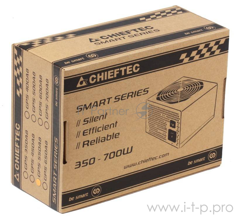 Блок питания 550Вт Chieftec GPS-550A8 ATX12V V2.3 (20/24+4/8+6/8pin, вентилятор d120мм) + кабель питания EURO (1.5м)