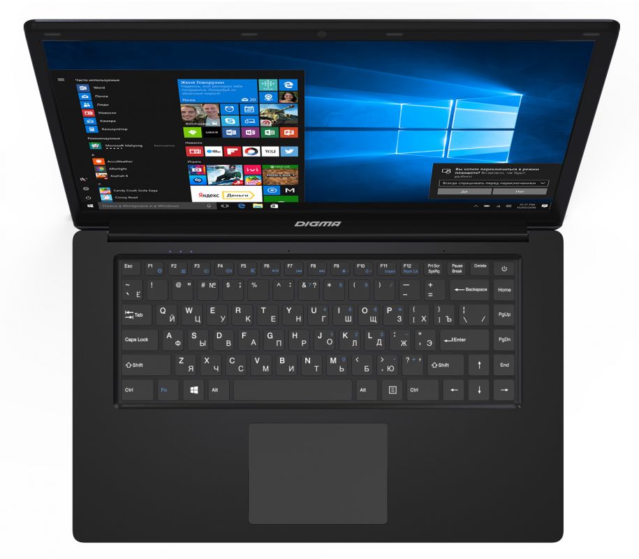 Ноутбук Digma CITI E601 Atom X5 Z8350/4Gb/SSD32Gb/Intel HD Graphics 400/15.6/IPS/FHD (1920x1080)/Windows 10 Home Multi Language 64/black