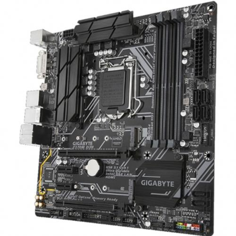 Мат. плата Socket1151 GIGABYTE Z370M DS3H (iZ370, 4xDDR4, M.2, SATA III, RAID, PCI-E, DVI, HDMI, 1Гбит LAN, USB3.1, mATX)
